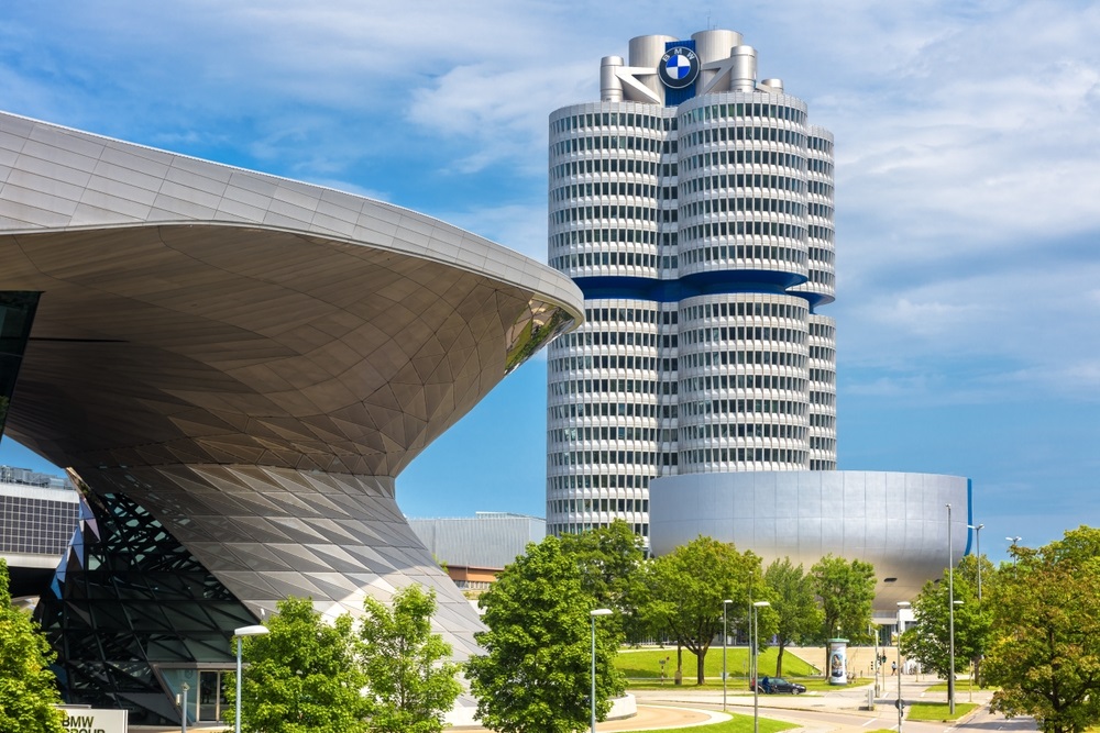 letecký pohľad na Centrálu BMW v Mníchove