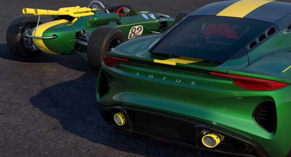 Lotus Emira špeciálna edícia žltý výfuk