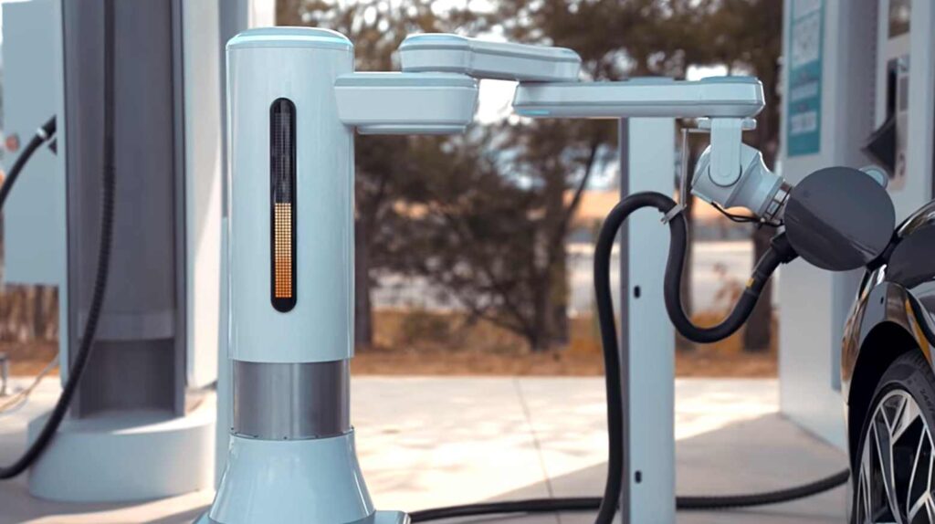 Nabíjanie elektromobilu robot