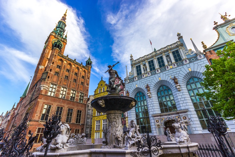 Neptúnovou fontánou Gdansk