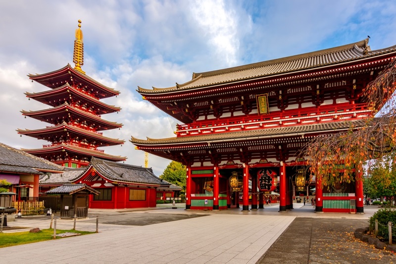 Hozomon,Gate,And,Pagoda,Of,Senso-ji,Temple,In,Asakusa,,Tokyo,