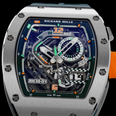 Exkluzívne hodinky Richard Mille RM 30-01 LMC v charakteristickej zeleno-bielej farebnej kombinácii pripomínajúcej legendárne preteky Le Mans. Limitovaná edícia len 150 kusov z nich robí vysnívaný kúsok pre zberateľov.