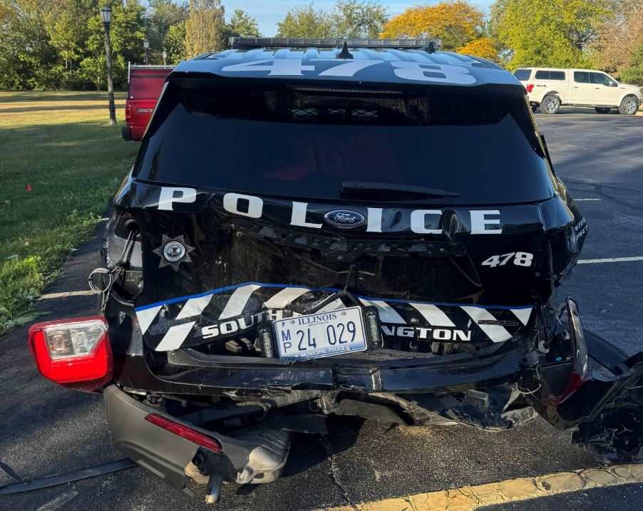 Havarované policajné auto