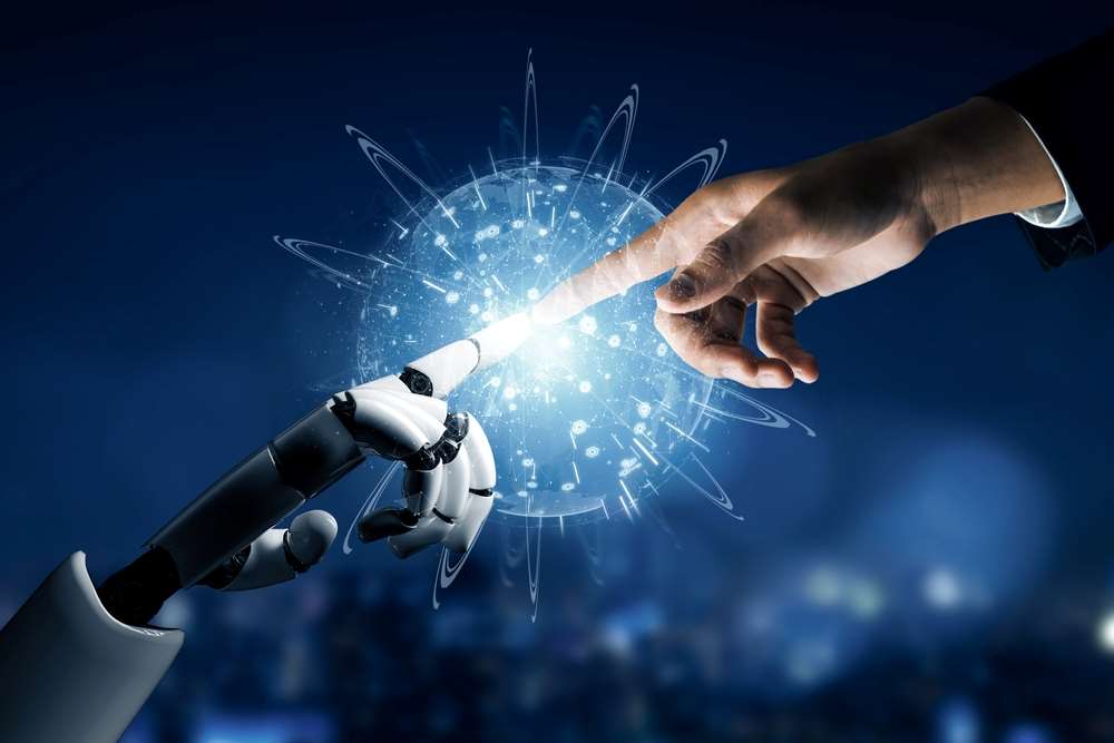 Vesmír, robot a ruka