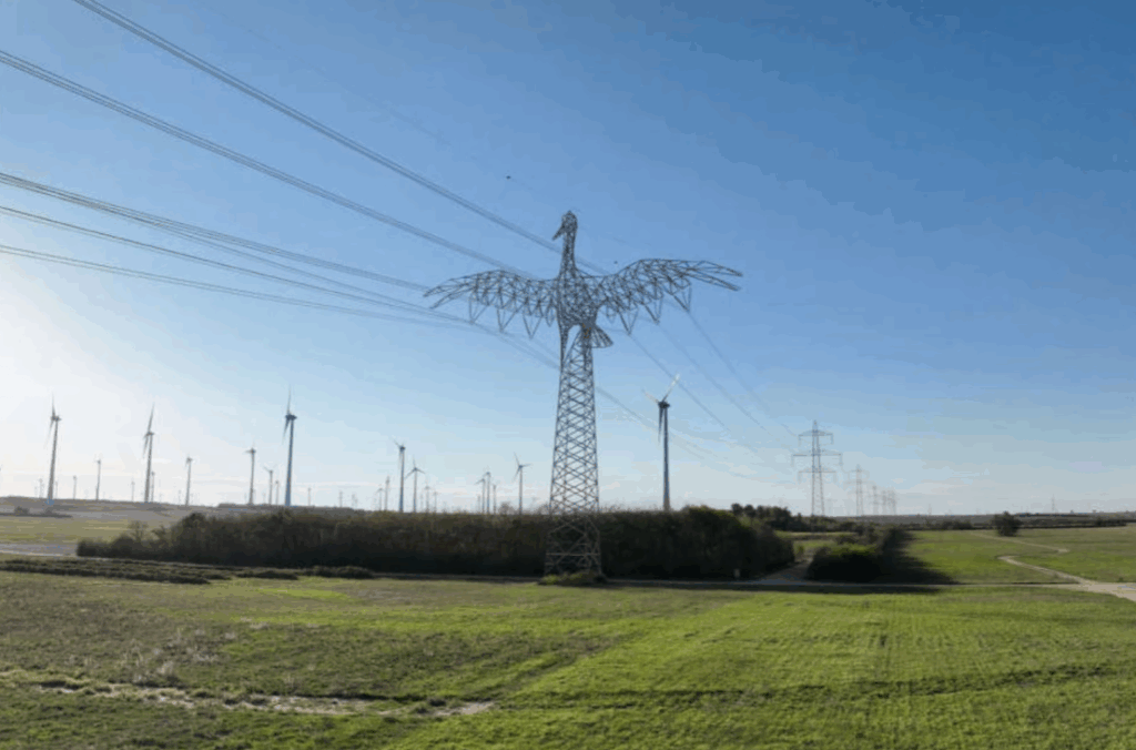 Elegantný bocian ako symbol Burgenlandu. Dizajn získal prestížne ocenenie Red Dot Design Award.