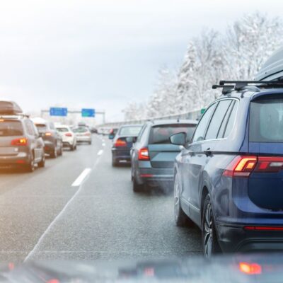 Zima zápcha autá