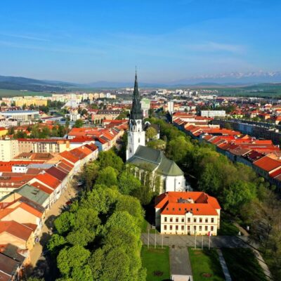Spisska Nova Ves dron pohlad na namestie