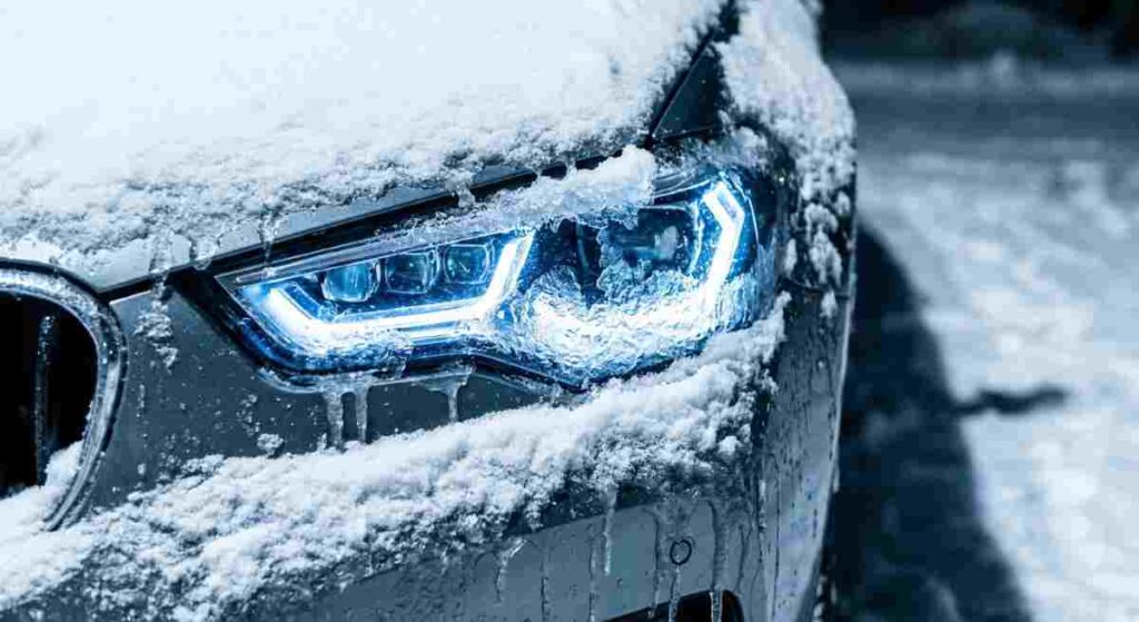 Moderné LED svetlomety v zime neroztápajú sneh, pretože diódy nevyžarujú dopredu žiadne sálavé teplo.